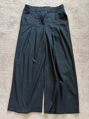 Banana Republic Women’s PETITE Wide Leg Pleated Black Dress Pants Size 10